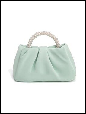 Evening Bags for Women Wedding Party Pearl Clutch Purse Faux Leather